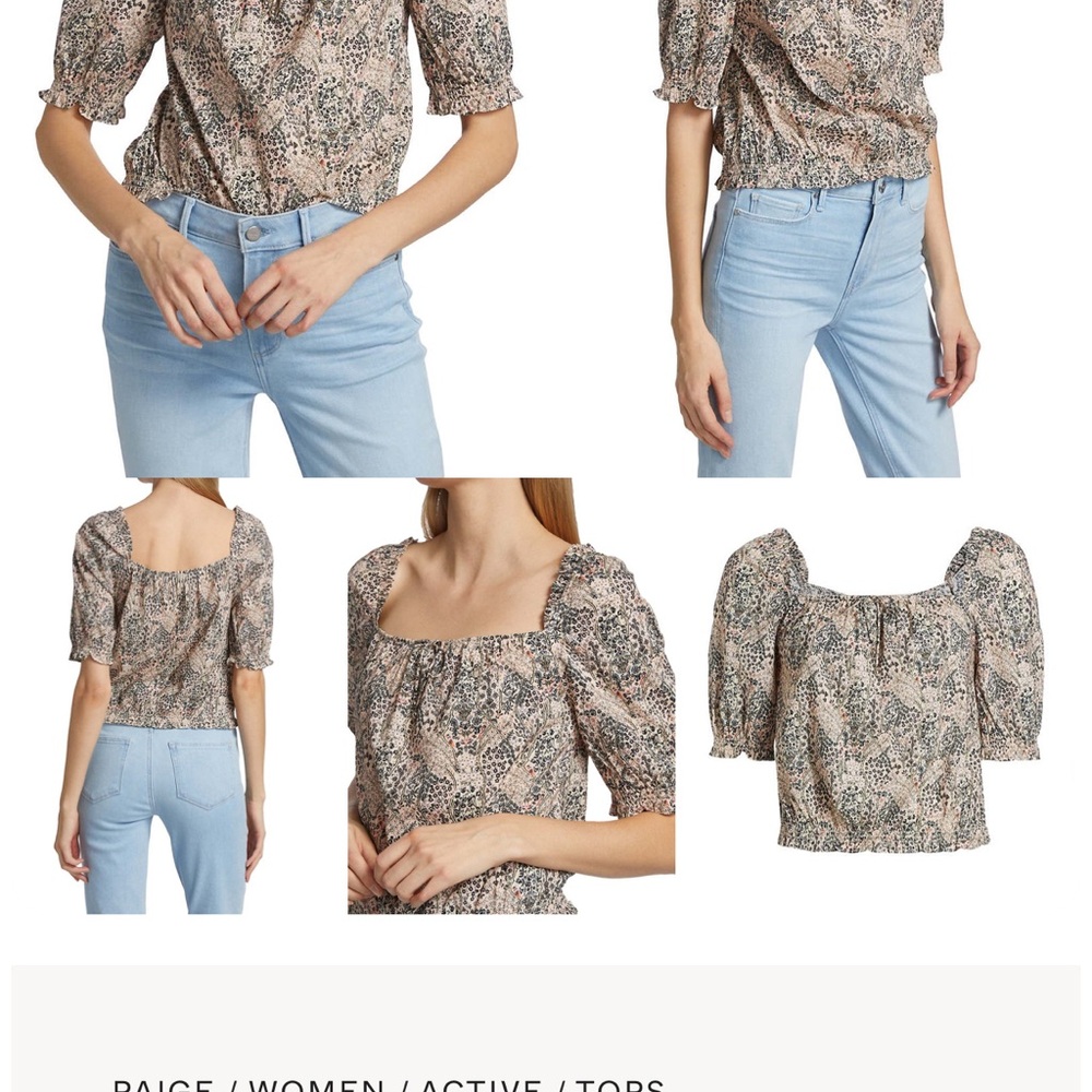 PAIGE ELISE TOP - ECRU MULTI